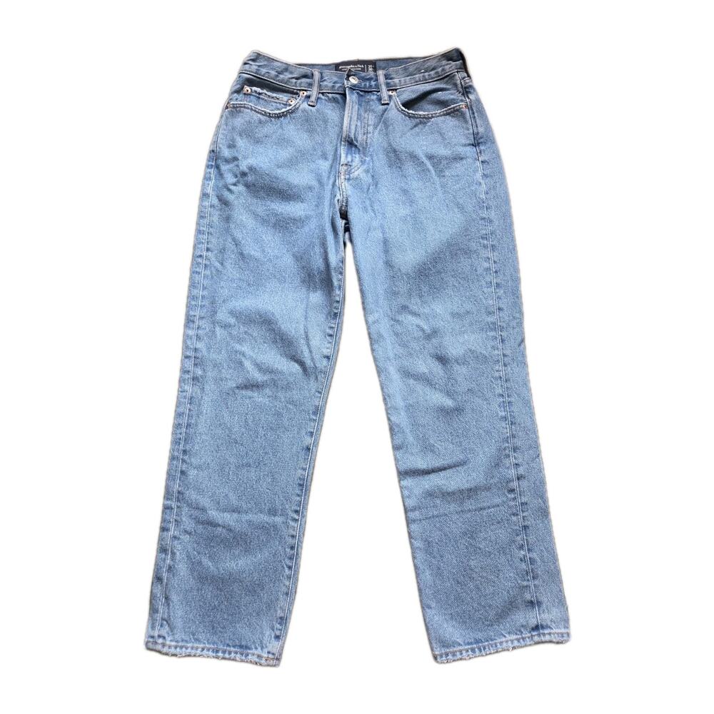 Abercrombie & Fitch Loose Rigid Denim Jeans Mens 31x30 Light Wash Distressed